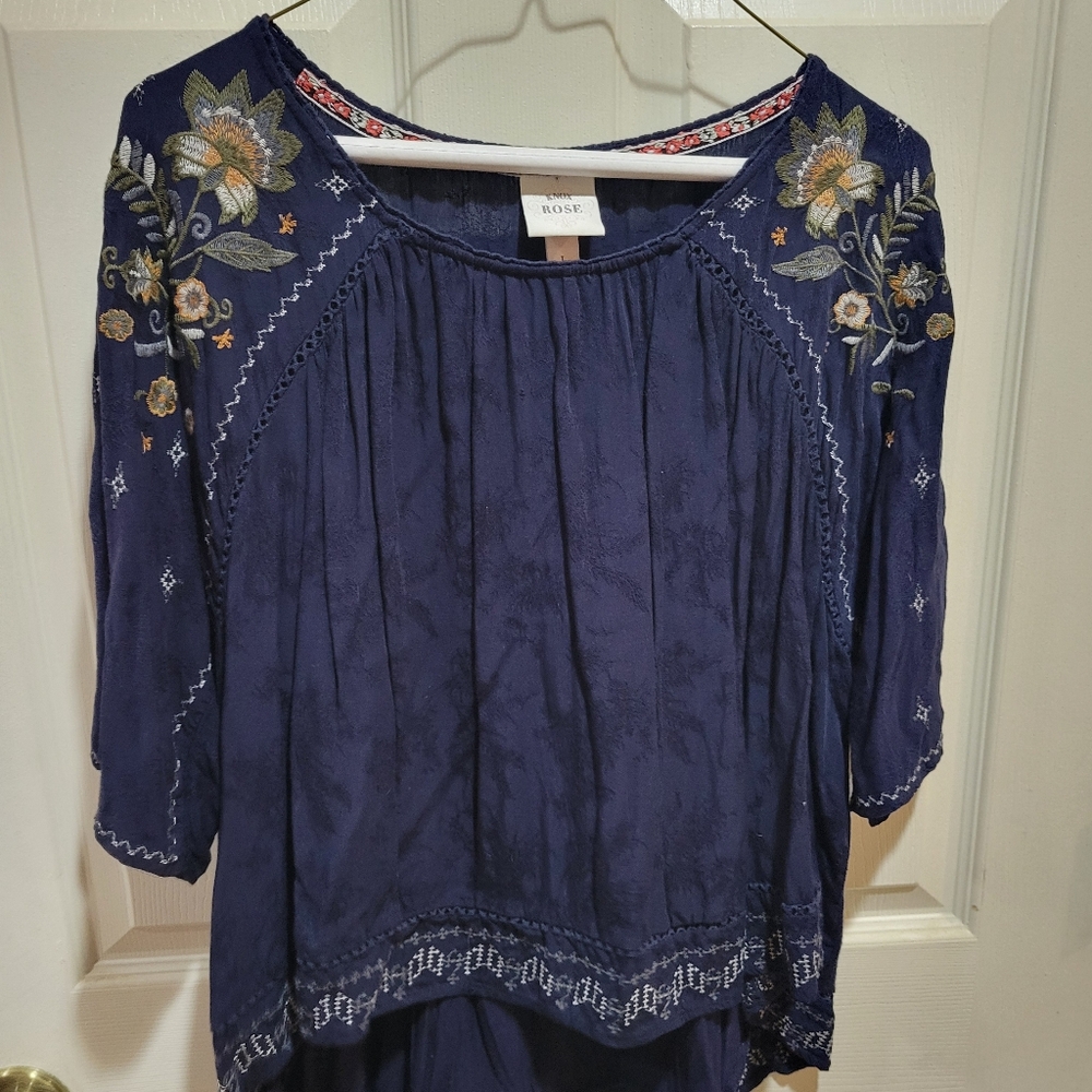 Women's Black Embroidered Top